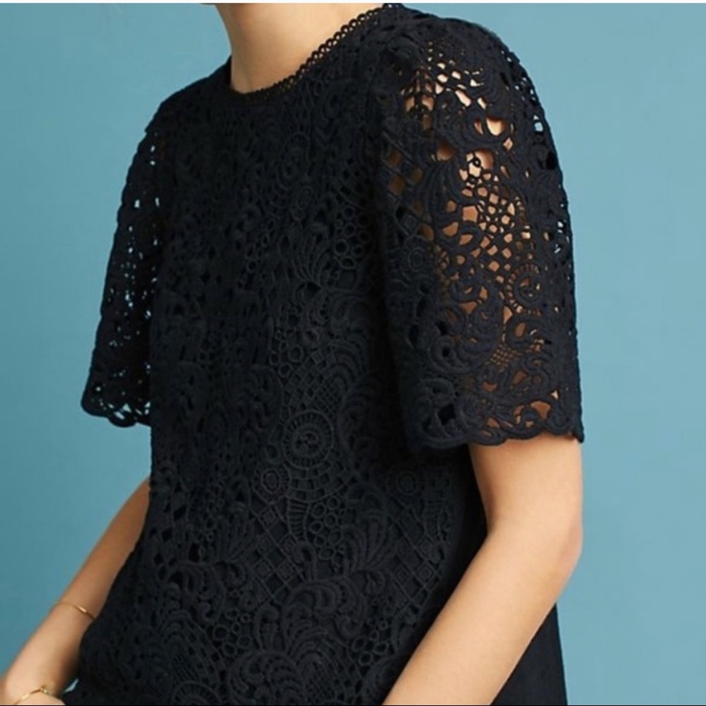 Lace Black Anthropologie Blouse Size XS